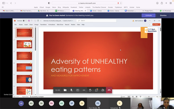 A Session on unhealthy eating patterns with Business Next